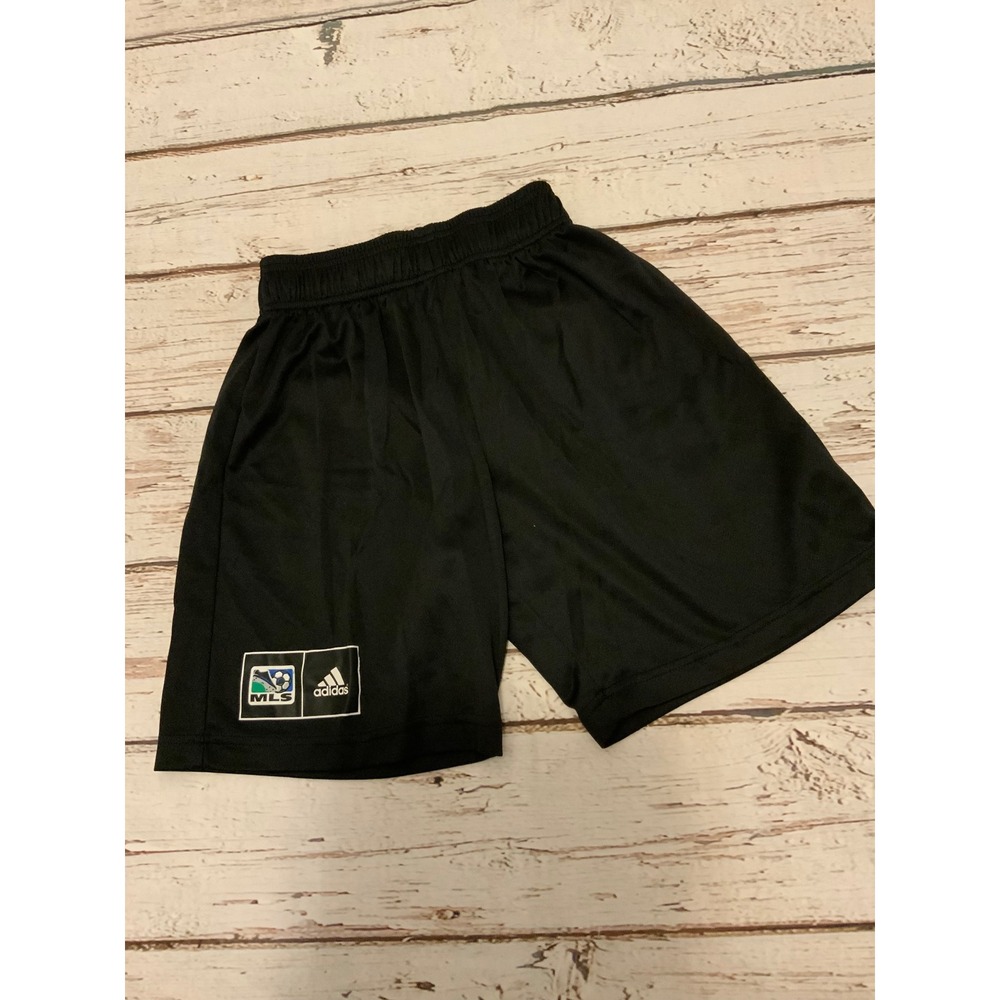 Adidas MLS Youth Soccer Shorts Black Elastic Waist Athletic Size Medium M